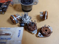 Vintage Electronic Components Bulbs Toggles Test Points Tube Sockets Transistor