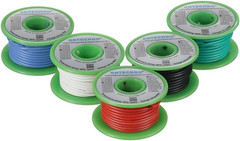 18 Gauge Silicone Wire Kit Red Black White Blue and Green Each 25ft 18 AWG Stran