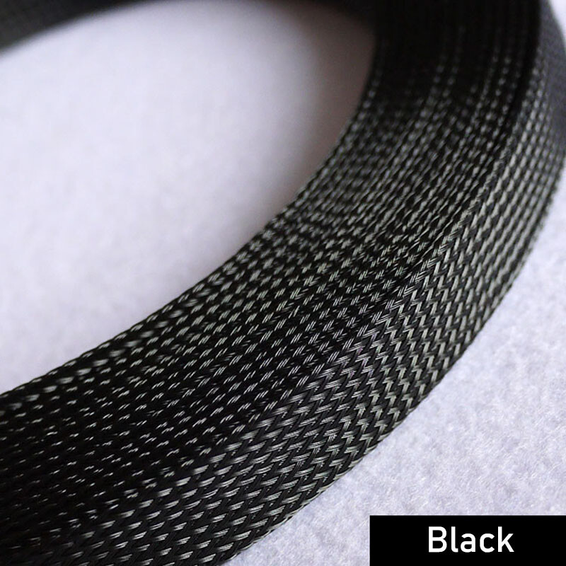 PET Nylon Braided Tube 3mm Bis 50mm Width Car Audio Cable Wire Sleeving Sheath