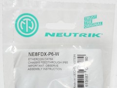 Neutrik NE8FDX-P6-W Ethercon Cat6A Feed Through Panel Connector IP65 – NEW Su…
