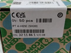 PHOENIX CONTACT PT 4-HESI (5X20) 3211861 TERMINAL BLOCK (LOT OF 50)