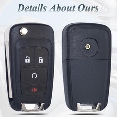 Replacement Flip Key Fob Shell Case for Sonic, Trax, Equinox, Encore, Terrain –