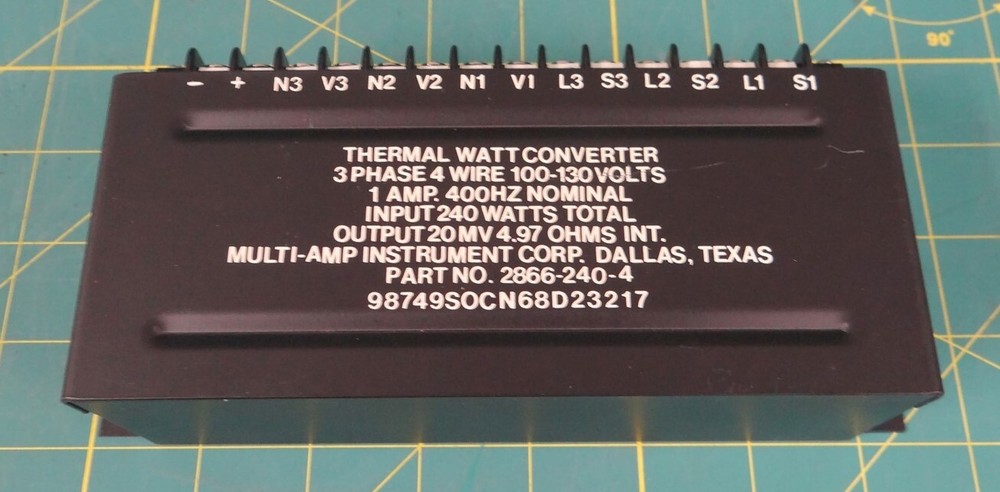 Multi-Amp Instrument Corp 2866-240-4 Thermal Watt Converter NSN 6625004942898