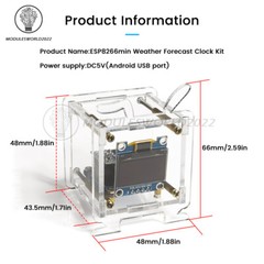 DIY ESP8266 Mini Weather Forecast Electronic Clock Kit 0.96″ OLED Display+Shell