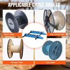 Wire Cable Reel Roller Stand 4400 LBS Commercial Industrial Steel Wire Dispenser