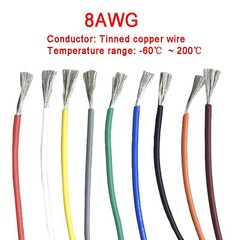 8AWG 8.3mm² Flexible Silicone Cable, HIGH TEMP 200℃, 0.08mm Tinned Copper Wire