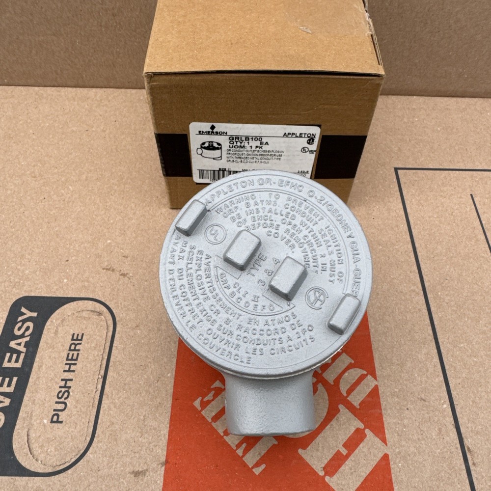 Emerson Appleton GRLB100 1″ GR Conduit Outlet Box Explosion Proof Mall Iron
