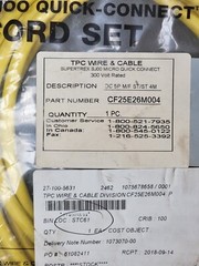 TPC SUPERTREX CF25E26M004 MALE/FEMALE DC EXTENSION CORD SET 4M NEW FREE SHIP