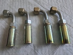 (4) Weatherhead 1/4” Hose ID x 5/16” Female 37° JIC 90° Crimp Fitting 04U-665