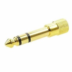 Universal Brass Gold Plated 6.35mm (1/4 inch) Male to 3.5mm (1/8 inch) Female