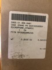 THALES COMMUNICATION MICROPHONE ASSY # SS-3100520-501 NSN: 5965-01-368-8481