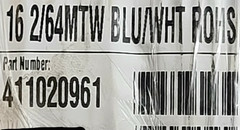 Southwire #16awg Bare Copper Boat Cable Hook-Up Wire Blue/White Stripe /100ft