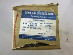 General Electric .050 KVA Transformer, Model 9T5641873, New