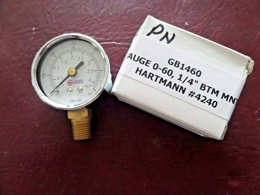 Coilhose, GB1460, Dial Gauge, 2″ Dry, 1/4 NPT Bottom Mount, 0-60 PSI