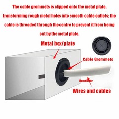 Black Oval Rubber Grommets Open Gromet Cable Wiring Protect Plugs Seals Bushes
