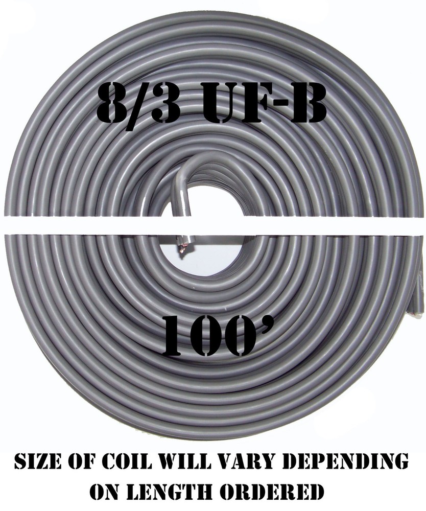 8/3 UF-B x 100′ Southwire Underground Feeder Cable