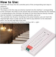 DC12V 24V LED Light Induction Kit Smart Stair Step Light Sensor, New In Box