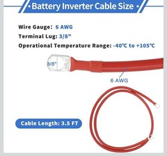 6 AWG Gauge Custom Battery Cable Copper Car Solar Power Wire Inverter Welding