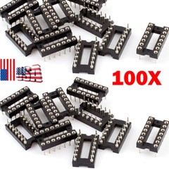 100PCS 14Pin DIP Round IC Sockets Adaptor Solder Type Gold Plated Machined HOT