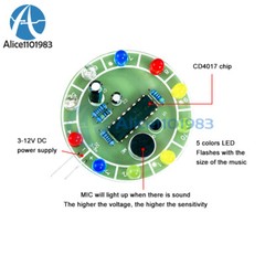CD4017 Voice Controlled Rotary LED Light Electronic DIY Assembly Training Kit