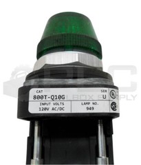 ALLEN BRADLEY 800T-Q10G /U PILOT LIGHT GREEN 120V AC/DC