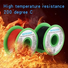 24AWG Silicone Wire 100ft Red Black Flexible Tinned Copper Cable 600V