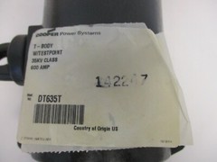 COOPER POWER SYSTEM DT635T DEADBREAK CONNECTOR T-BODY W TESTPOINT 35KV CLASS