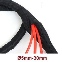Black Braided Sleeving Self Closing – Braid Cable Wiring Harness Loom Protection