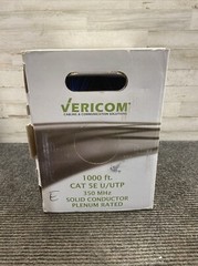 New Vericom MBW5U-02400 1000ft CAT 5E U/UTP 350MHz Solid Conductor 4 Pair (Blue)