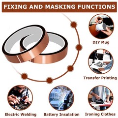 Kapton Polyimide Tape Heat Resistant Adhesive Insulation 3mm-100mm Wide 33M Long