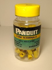 50 Panduit PV10 6F L Vinyl Insulated Fork Terminals 12-10 AWG CU Electrical #6