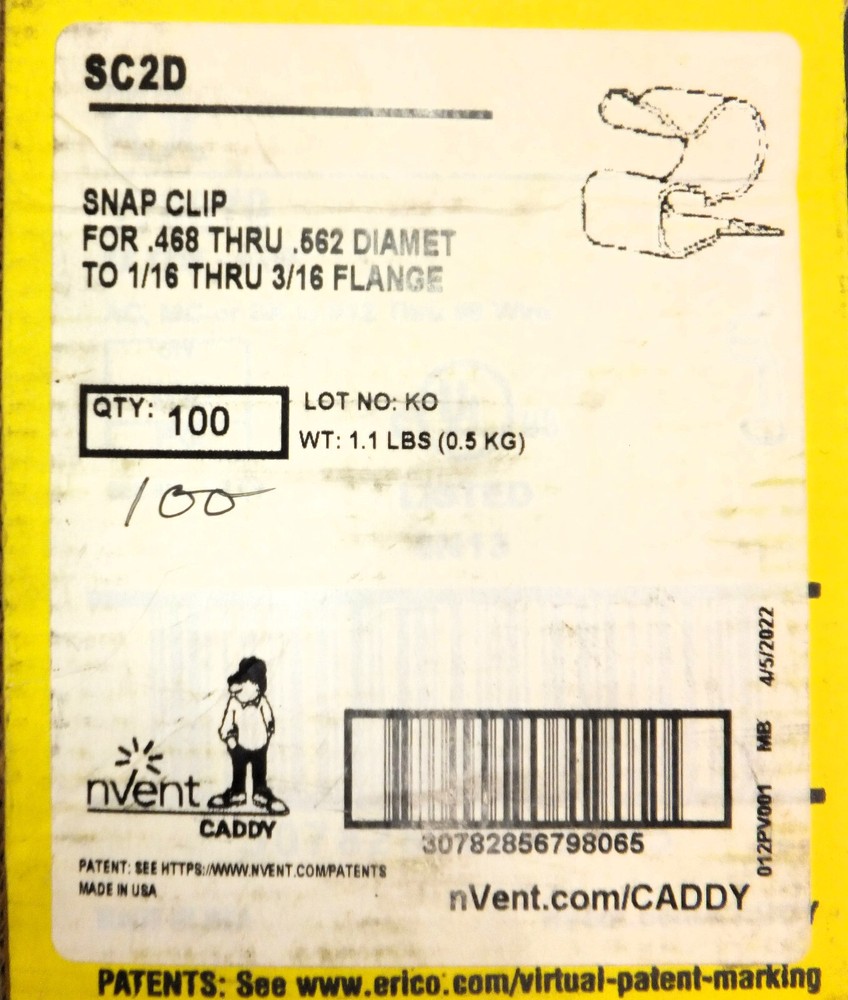Caddy SC2D Snap Clips , CHOOSE QUANTITY