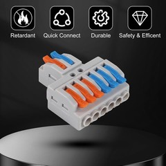 30Pcs Lever Wire Connectors Quick Wiring Cable Connector Terminal Block 2 In 6