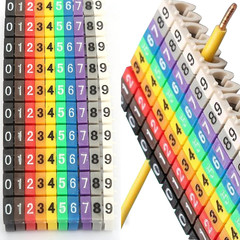 Wire Number Tube Cable Marker, 0.2 X 0.2In Colorful Clip on Wire Marker