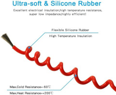 10 Gauge Silicone Wire Spool 50Ft Red and 50Ft Black Bundle