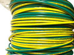 BOAT CABLE 16AWG, 26/30T, UL-1015 Hook-Up, 600V, DK Green/ Yellow, 75ft, F16032