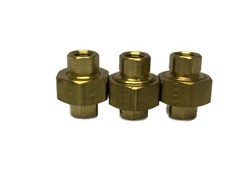 (3) NOS Parker 1/4” x 1/4” FNPT Brass Union Pipe Fittings 212P-4