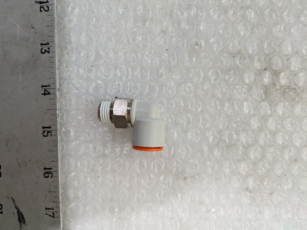 SMC Push to Connect Male Elbow Fitting 1/2 in Tube x 1/4 in NPT KQ2 7/ORDER