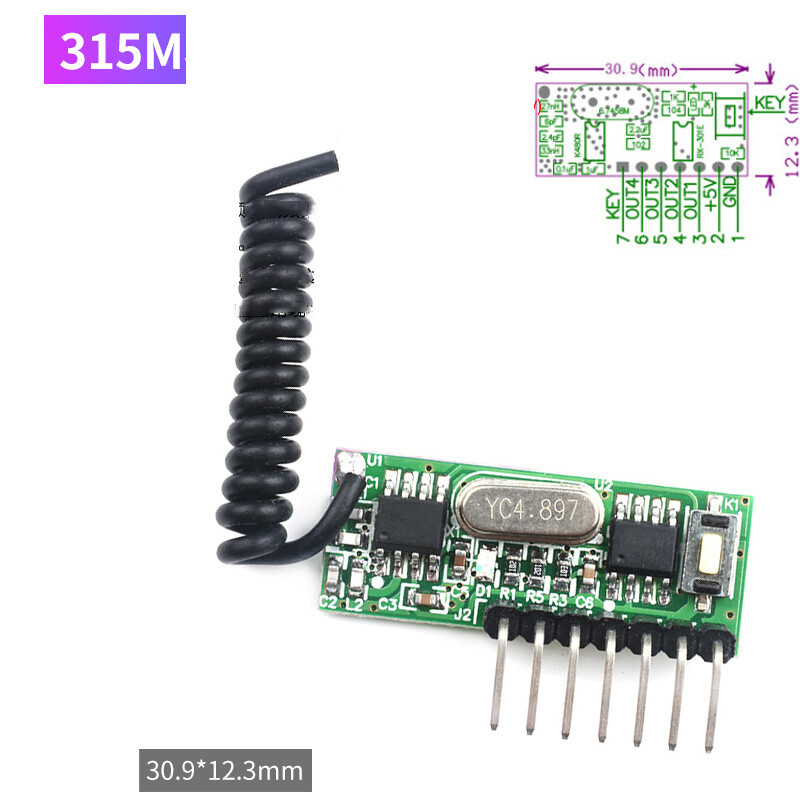 315 Mhz / 433 Mhz RF Transmitter And Receiver Module Wireless Remote 4 – Way