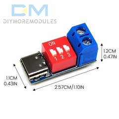 Type-C PD Fast Charging Decoy Trigger Module 5V 9V 12V 20V Adjustable Voltage 5A
