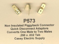 50 Double Male PIGGYBACK QD Adapter Terminal Connector (1/4″) .250 x .032 Tab