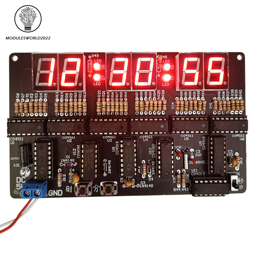 6-bit Digital Circuit Clock DIY Electronic Kit Electronic Clock Teaching Kit