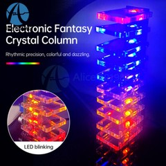DIY LED Music Spectrum Electronic Kit Crystal Column Audio Display LM339 LM358