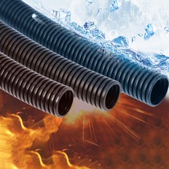 Black Conduit Spilt Cable Tidy Flexible Tube Convoluted Protection Tubing PP/PA