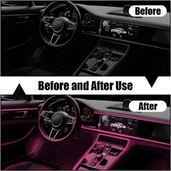 USB Car Neon LED Strip Lights with Sewing Edge, 16FT 5V Interior D Color: Pink