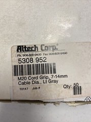 NEW, (LOT 50) ALTECH CORP. SCHLEMMER 5308952 M20 CORD GRIP STRAIN RELIEF GLAND