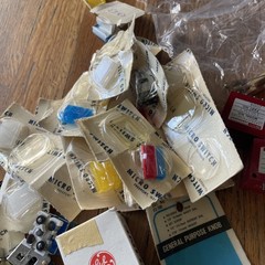 25lb Lot Vtg Electronic Parts Components Capacitors Transformers Microswitches +