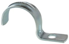 MINERALLAC MED65, EMT Conduit Strap, 1-1/4″, 5/16″ Hole, Silver, Steel, 2pcs