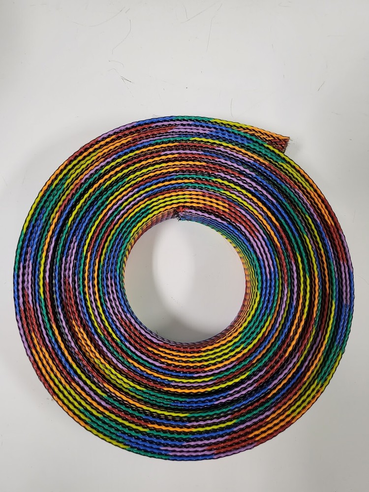 25 FT 3/4″ RAINBOW WITH BLACK STRIPE PET EXPANDO SLEEVING BRAID