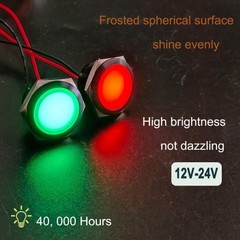 19mm 12 24V AC DC Metal LED Indicator Indicator Light Waterproof IP67 Raised
